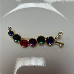 Elegant Multi-Color Gemstone Brooch